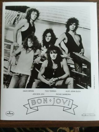 Bon Jovi Promo 8x10 Photo 1988 Polygram Records