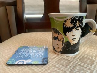 Boxed Set " The Beatles " All You Need Is Love Mug & Coaster Set