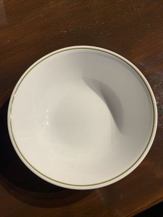 Corelle By Corning Callaway Round Serving Bowl 8 - 1/2 " White With Green Stripe.