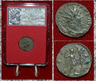 Ancient Roman Empire Coin Postumus Victory On Reverse Silvered Antoninianus