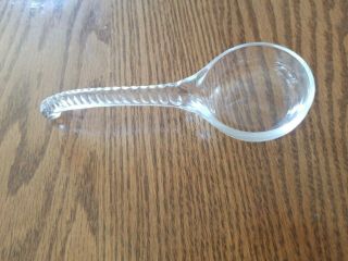 Vintage Glass Spoon Mayonnaise Condiment Jelly Spoon Zipper Pattern Higbee?