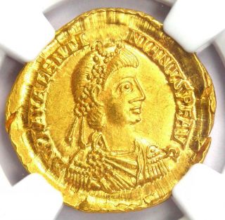 Western Roman Valentinian Iii Av Solidus Gold Coin 425 - 455 Ad - Ngc Ms (unc)