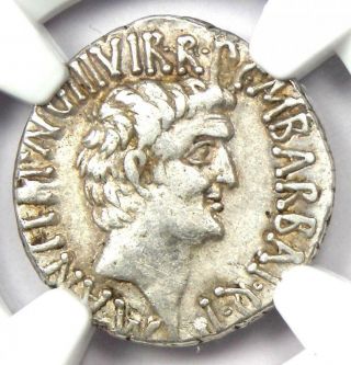 Marc Antony And Octavian Ar Denarius Coin 41 Bc (barbatius) - Ngc Choice Vf