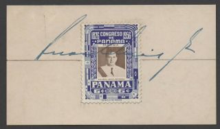 Panama President Ricardo Arias Espinosa Autograph On His 1956 Stamp Scott C172