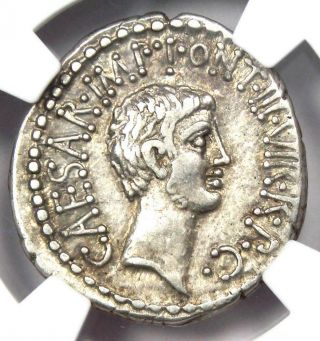 Marc Antony And Octavian Ar Denarius 41 Bc (m.  Barbatius Pollio) - Ngc Choice Vf