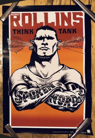 Henry Rollins Emek & Gan Poster Think Tank Spoken Word Promo 1998 Black Flag