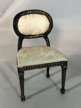 Dollhouse Miniature 1:12 Scale Bespaq Cream Floral Side Chair