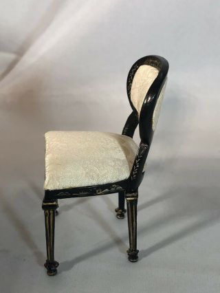 Dollhouse Miniature 1:12 Scale Bespaq Cream Floral Side Chair 2