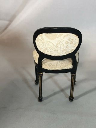 Dollhouse Miniature 1:12 Scale Bespaq Cream Floral Side Chair 3