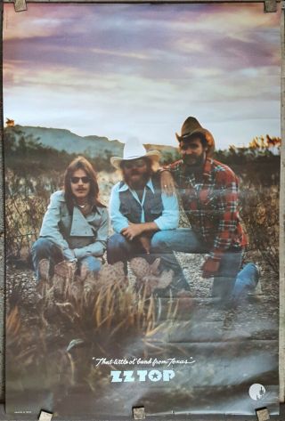 Zz Top Poster 1976 Approx 24 X 36 Rare Printed In Texas