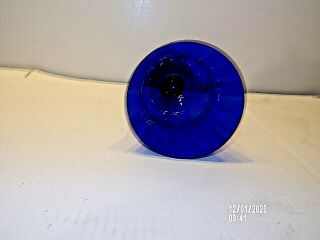 Vintage Cobalt Blue Glass Long Stemmed Candle Holder