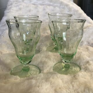 Green Depression Juice Glasses Set Of 4