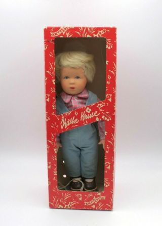 Vintage Kathe Kruse Blonde Boy In Corduroys 13 " With Orig Box 10368