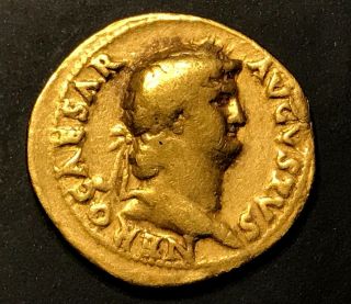 Ancient Roman Gold Coin; Nero Gold Aureus 54 - 68 A.  D.  ; Scarce Coin