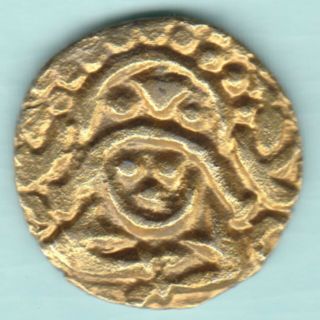 Ancient India Kalachuris Of Tripuri Gangeya Deva (1015 - 1040 Ad) 4 - 1/2 Masha Gold