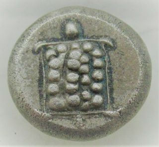 Ancient Greek Ar Silver Stater Coin Aegina Turtle 7.  95g