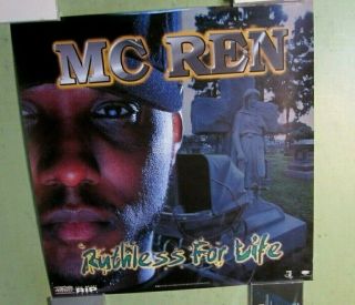 Mc Ren 1998 Promo Poster - Ruthless For Life - Ruthless Records - Compton Rapper