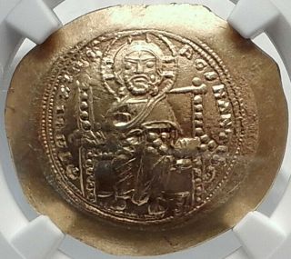 Jesus Christ Ancient 1059ad Gold Byzantine Coin Of Constantine X Ngc Ms I82356