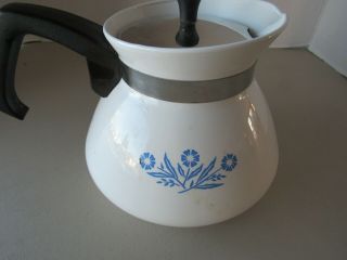 Vintage Corning Ware P - 104 Blue Cornflower 6 Cup Coffee Teapot