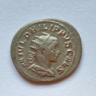 Roman Empire: Philip Ii,  247 - 249 Ad,  Ar Antoninianus - Philip Ii Standing,  Globe
