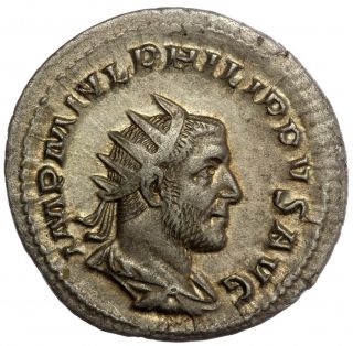 Roman Silver Coin Ar Antoninianus - Philip I - Aequitas (ric 27b) 24mm 3,  75g