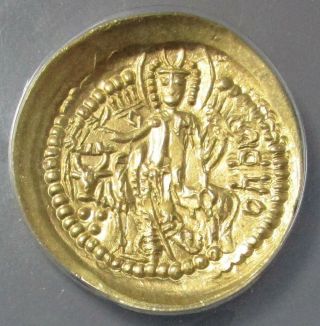 Ad 190 - 231 Gold India Kushan Sasanian Vasudeva Dinar Hammered Coin Anacs Au 58