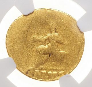 Nero.  AD 54 - 68.  Gold Aureus,  Salus seated,  NGC G 2