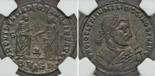 Roman Empire Diocletian Bi Nummus 284 - 305 Ad Ngc Ch Xf Abdication Issue
