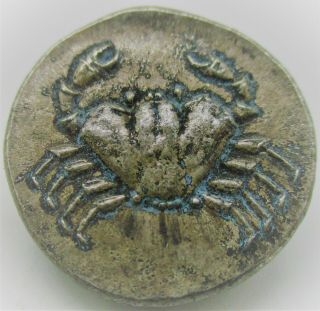 Ancient Greek Ar Silver Stater Coin Akgragas Sicily Crab 5grams 17mm