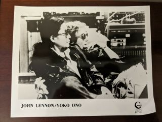 John Lennon & Yoko Ono Geffen Records Studio Press Photo 8 X 10 Black & White