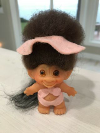 Reserved 1960s 3 " Thomas Dam Troll Doll In Outfit