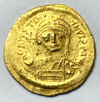 Ancient Byzantine Gold Coin Justinian I.  527 - 565 A.  D.  Solidus Coin