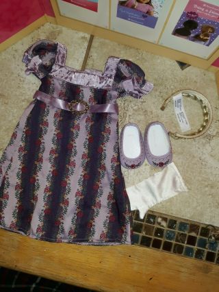 American Girl Caroline Holiday Gown Outfit Dress Gloves Braid Headband Retired