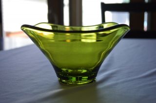 Viking Epic Square Green Glass Bonbon Bowl 1143