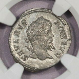 193 - 211 Ad Roman Empire Sept.  Severus Ar Denarius Ngc Ch Xf B - 5
