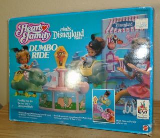 Rare Vintage Mattel Heart Family Visits Disneyland Dumbo Ride Playset