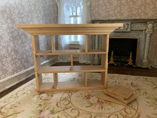 Vintage Miniature Dollhouse 1:12 Artisan Wood Wall Shelf Cabinet Ready For Stain