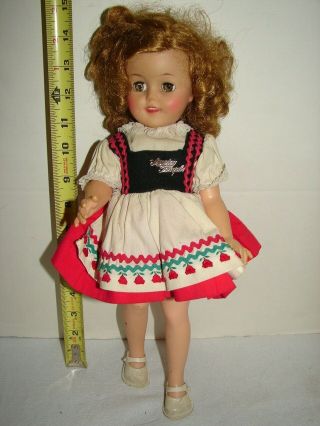 Vintage 14 1/2 Inch Vinyl Doll Shirley Temple Ideal Toy Co Marked St 15 N