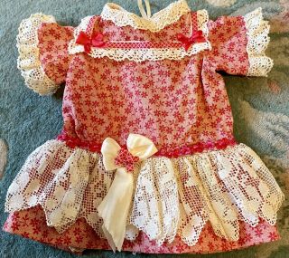 Gorgeous Vintage Cotton Outfit For French / German Bisque Doll