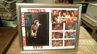 Mick Jagger & The Rolling Stones Vintage 1978 - 83 Custom Framed Display