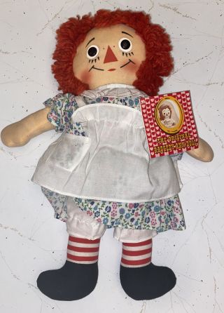 Vintage The Raggedy Ann Doll W/hang Tag And Heart 15 " By Knickerbocker