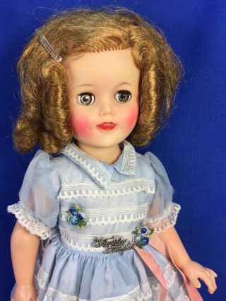 Vintage Shirley Temple Doll 15 " With Dress And Pin Ideal 1957