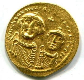 610 - 641 Ad Byzantine Gold Solidus Heraclius 100 Coin