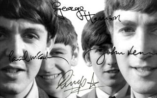 The Beatles Autograph 8x11 John Lennon Paul Mccartney George Ringo 1965 Help