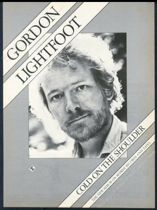 1975 Gordon Lightfoot Photo Cold On The Shoulder Record Release Vintage Trade Ad