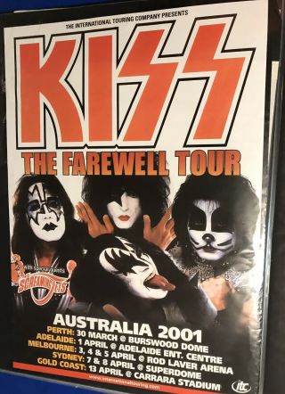 Kiss Aussie Farewell Tour Concert Poster 18x24 Inches.