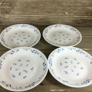 Set Of 4 Corning Ware Corelle Provincial Blue Bread Plates Blue Flowers
