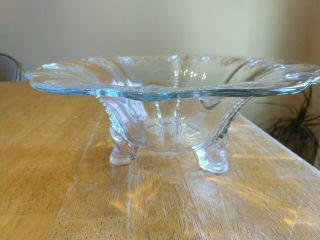 Heisey Empress 11 " Three Toed Dolphin Centerpiece Bowl With Cutting