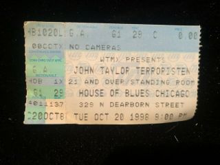 John Taylor Terroristen Duran Duran Chicago House Of Blues 1998 Ticket Stub