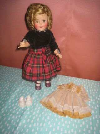 Vintage Ideal Shirley Temple Doll 15 " St - 15n Black And Red Dress